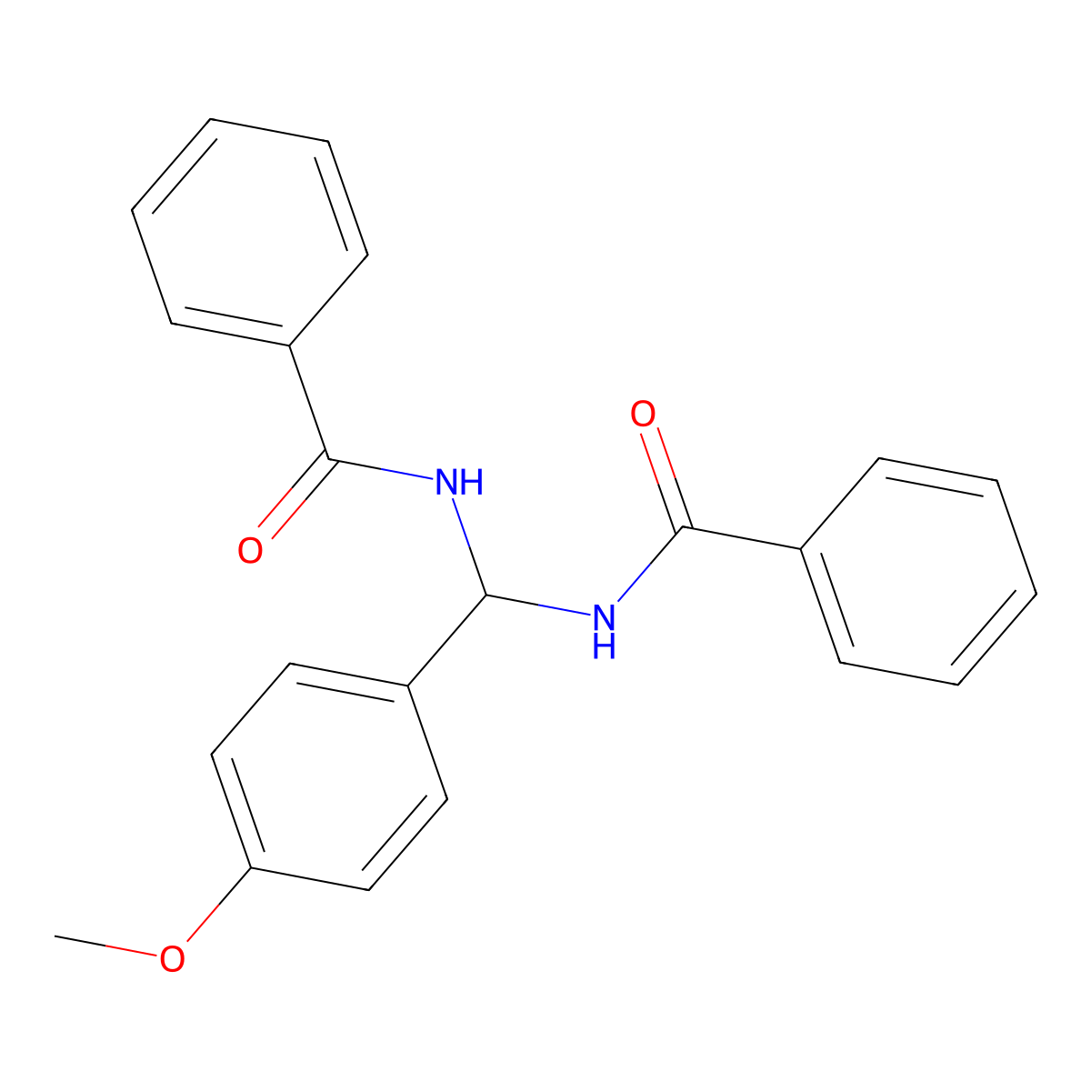 N-[benzamido-(4-methoxyphenyl)methyl]benzamide molecular structure, CAS 17102-85-1