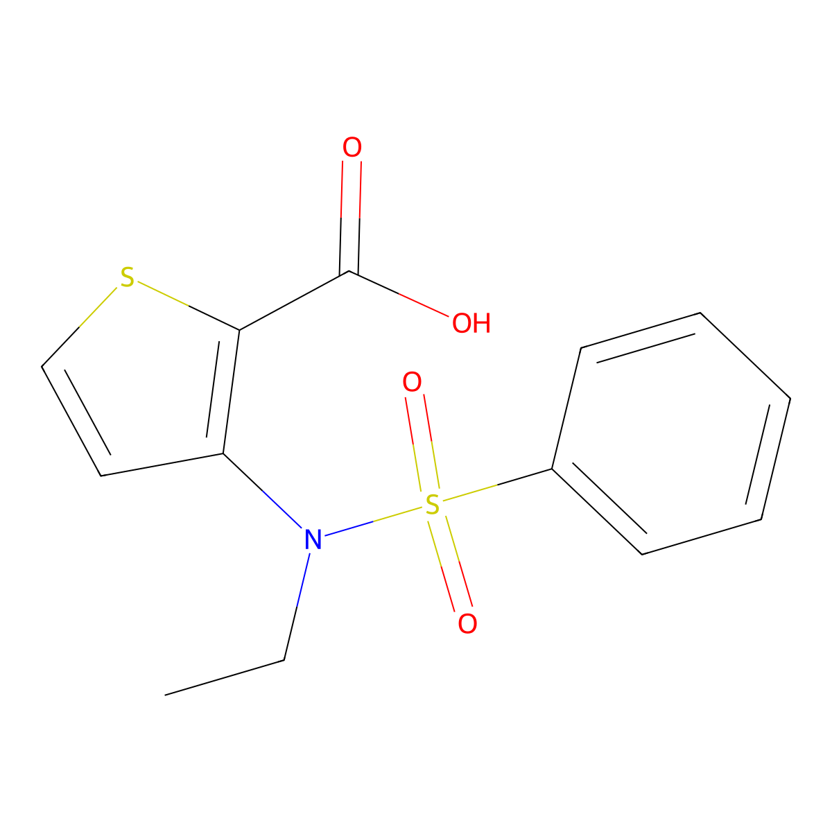 3-[Ethyl(phenylsulfonyl)amino]thiophene-2-carboxylic acid molecular structure, CAS 1710202-86-0