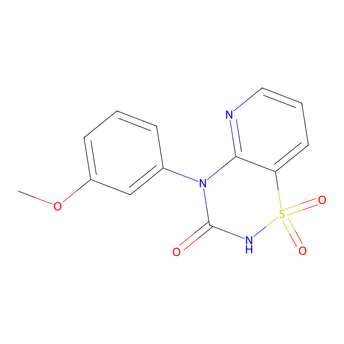 4-(3-methoxyphenyl)-2H-pyrido[2,3-e][1,2,4]thiadiazin-3(4H)-one 1,1-dioxide molecular structure, CAS 1710202-88-2