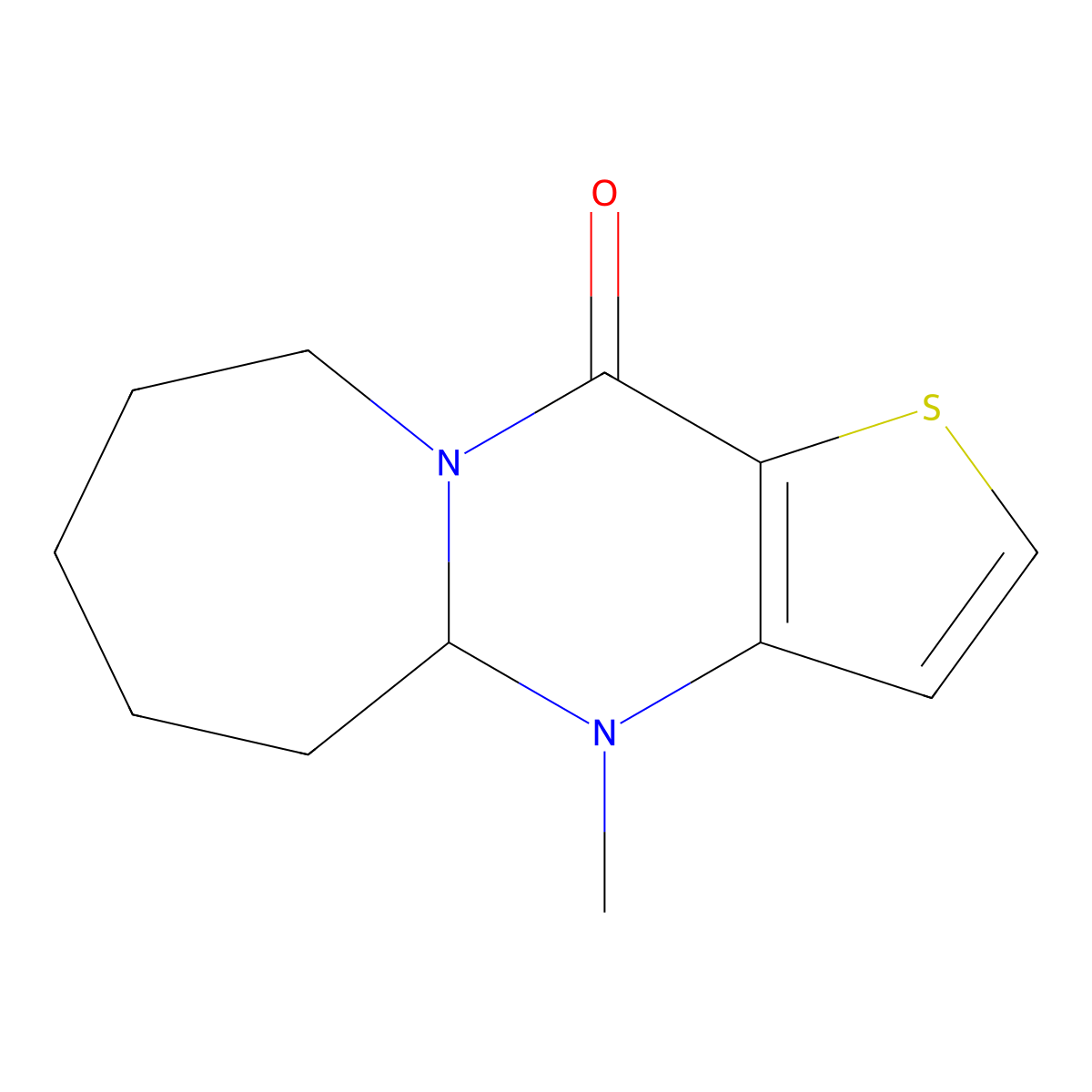 4-methyl-4a,5,6,7,8,9-hexahydrothieno[3',2':4,5]pyrimido[1,2-a]azepin-11(4H)-one molecular structure, CAS 1710202-95-1