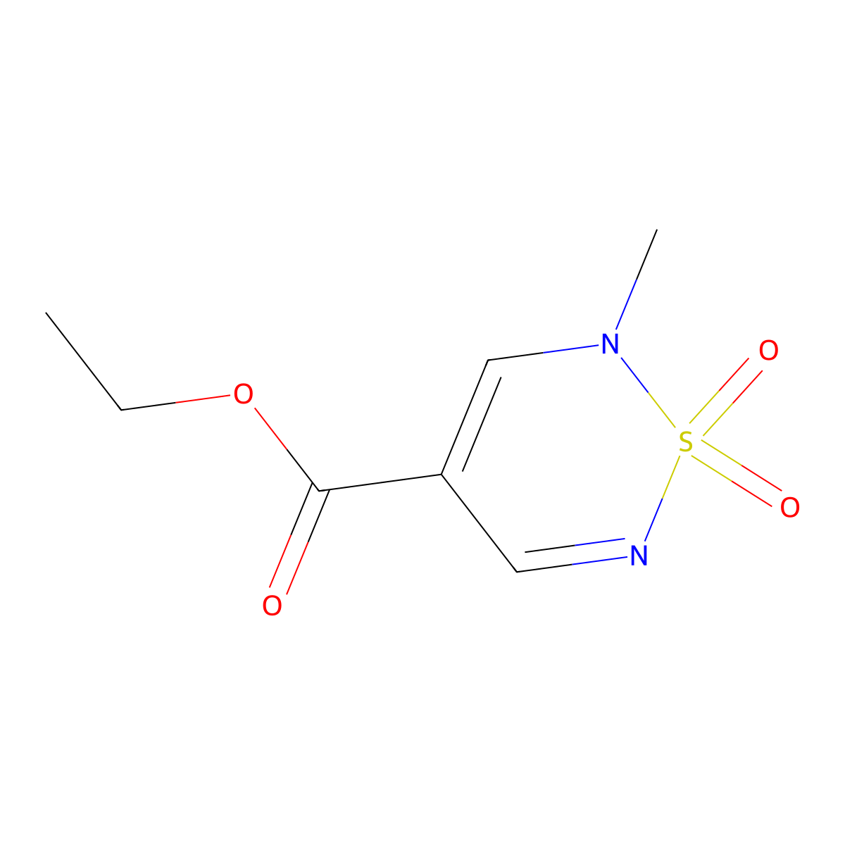 ethyl 2-methyl-2H-1,2,6-thiadiazine-4-carboxylate 1,1-dioxide molecular structure, CAS 1710202-97-3