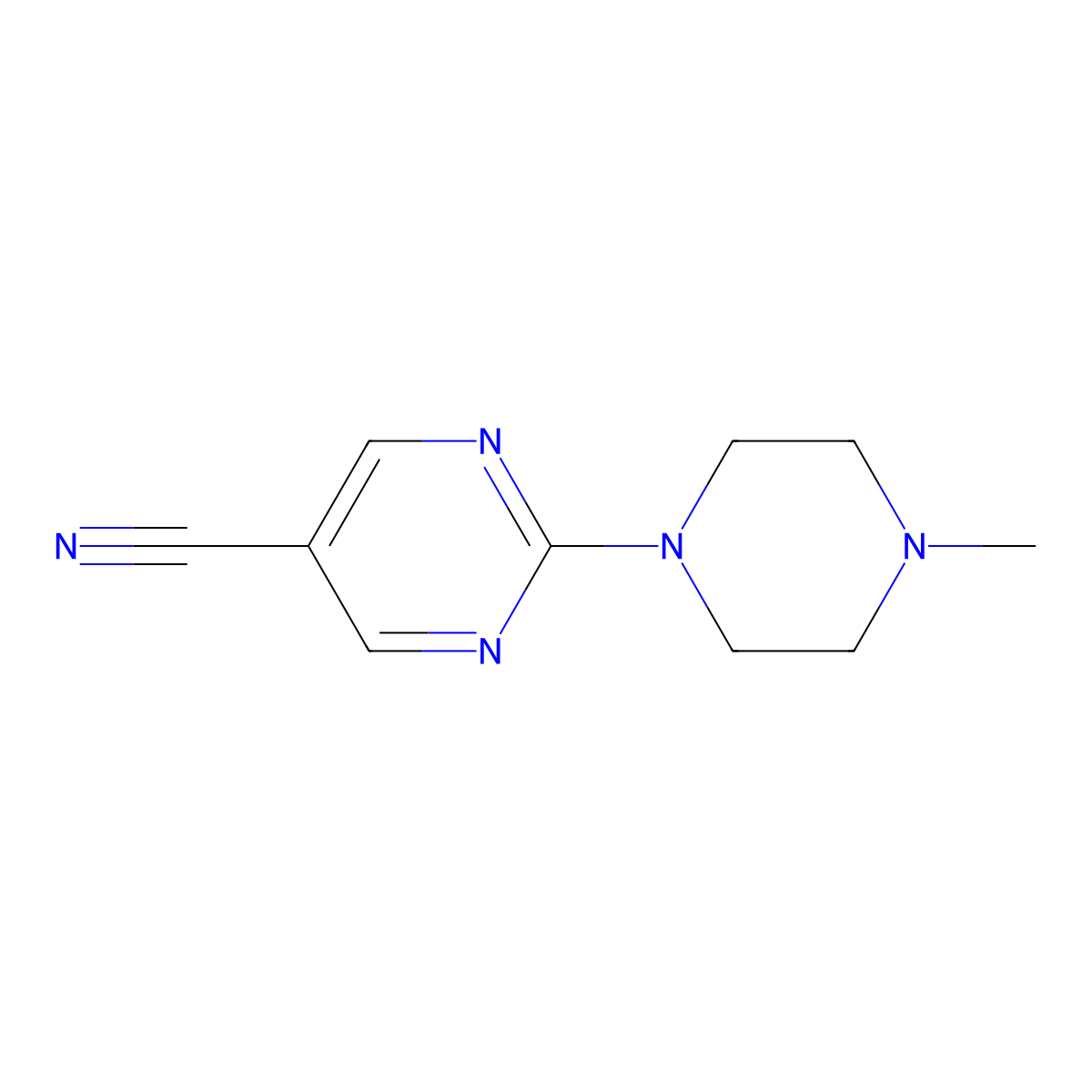 2-(4-Methylpiperazin-1-yl)pyrimidine-5-carbonitrile molecular structure, CAS 1710203-01-2