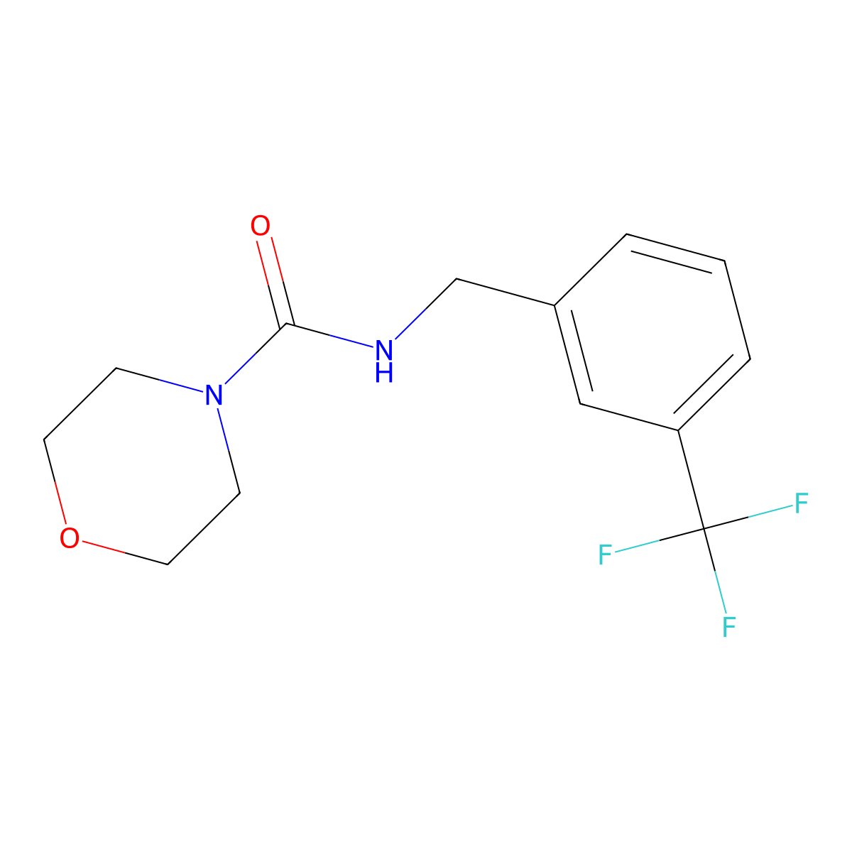 N-{[3-(trifluoromethyl)phenyl]methyl}morpholine-4-carboxamide molecular structure, CAS 1710231-54-1