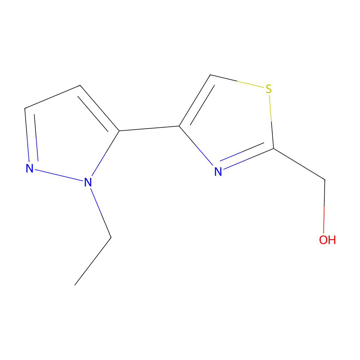 (4-(1-Ethyl-1H-pyrazol-5-yl)thiazol-2-yl)methanol molecular structure, CAS 1710283-08-1