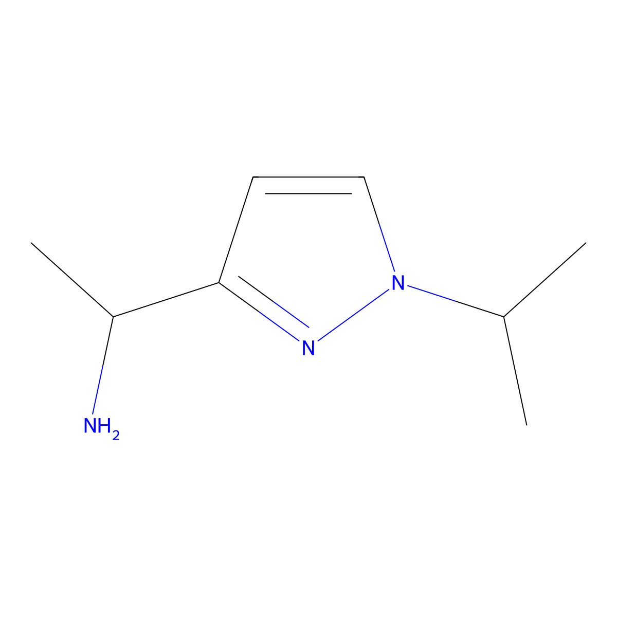 1-(1-isopropyl-1H-pyrazol-3-yl)-ethylamine molecular structure, CAS 1710283-32-1
