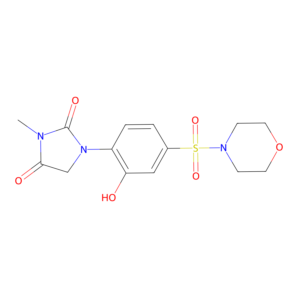1-(2-Hydroxy-4-(morpholinosulfonyl)phenyl)-3-methylimidazolidine-2,4-dione molecular structure, CAS 1710283-47-8