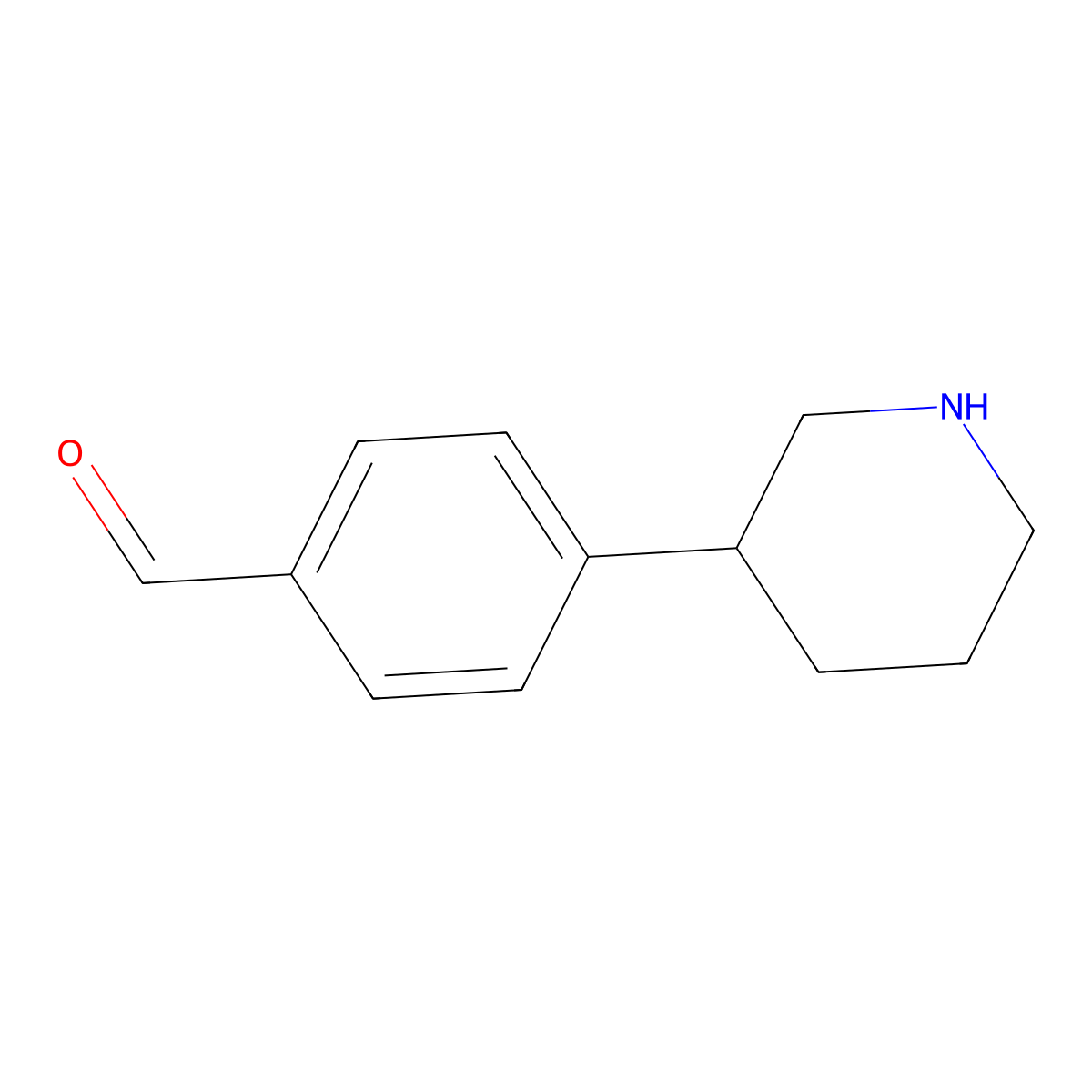 4-(Piperidin-3-yl)benzaldehyde molecular structure, CAS 1710293-95-0