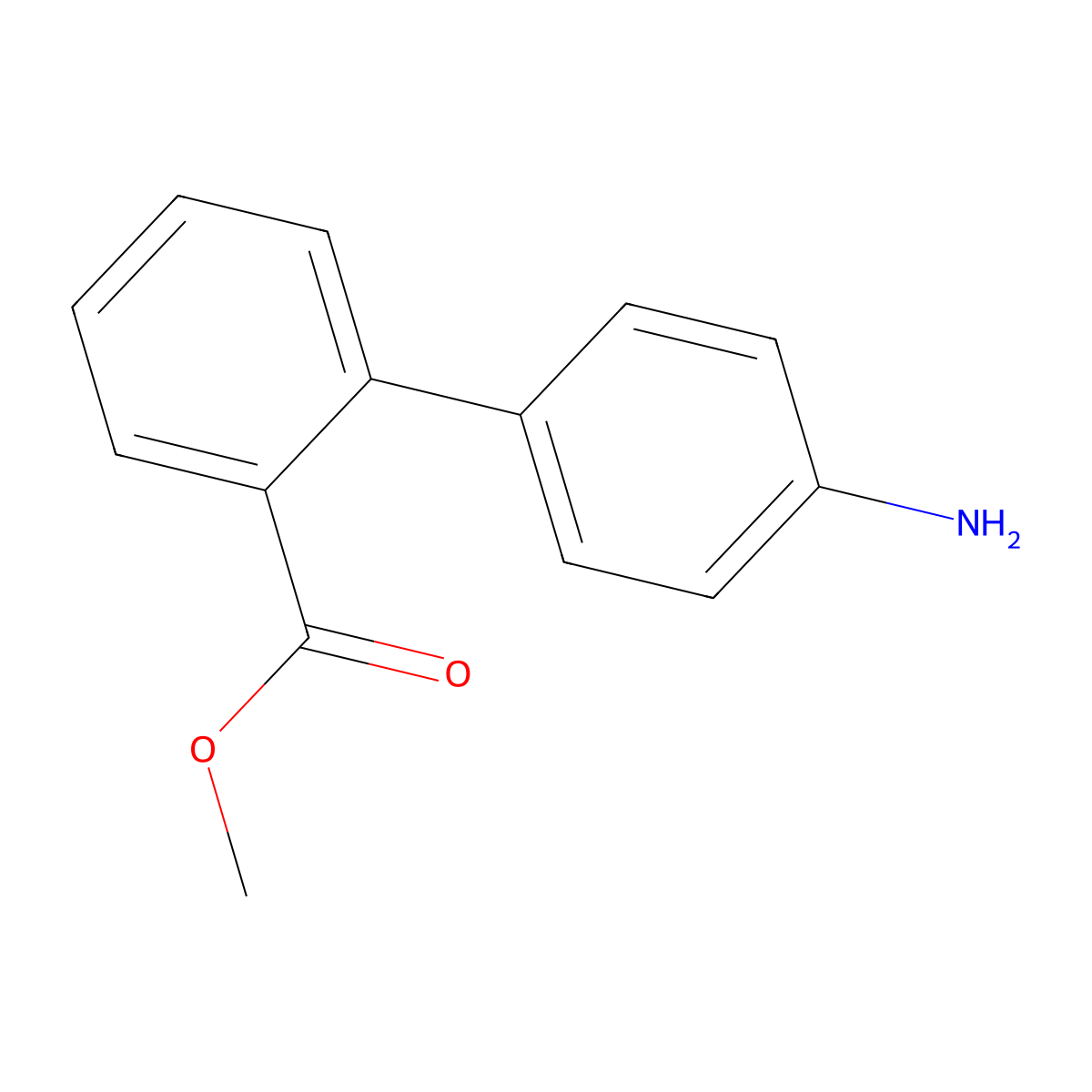 4'-Amino-biphenyl-2-carboxylic acid methyl ester molecular structure, CAS 17103-27-4