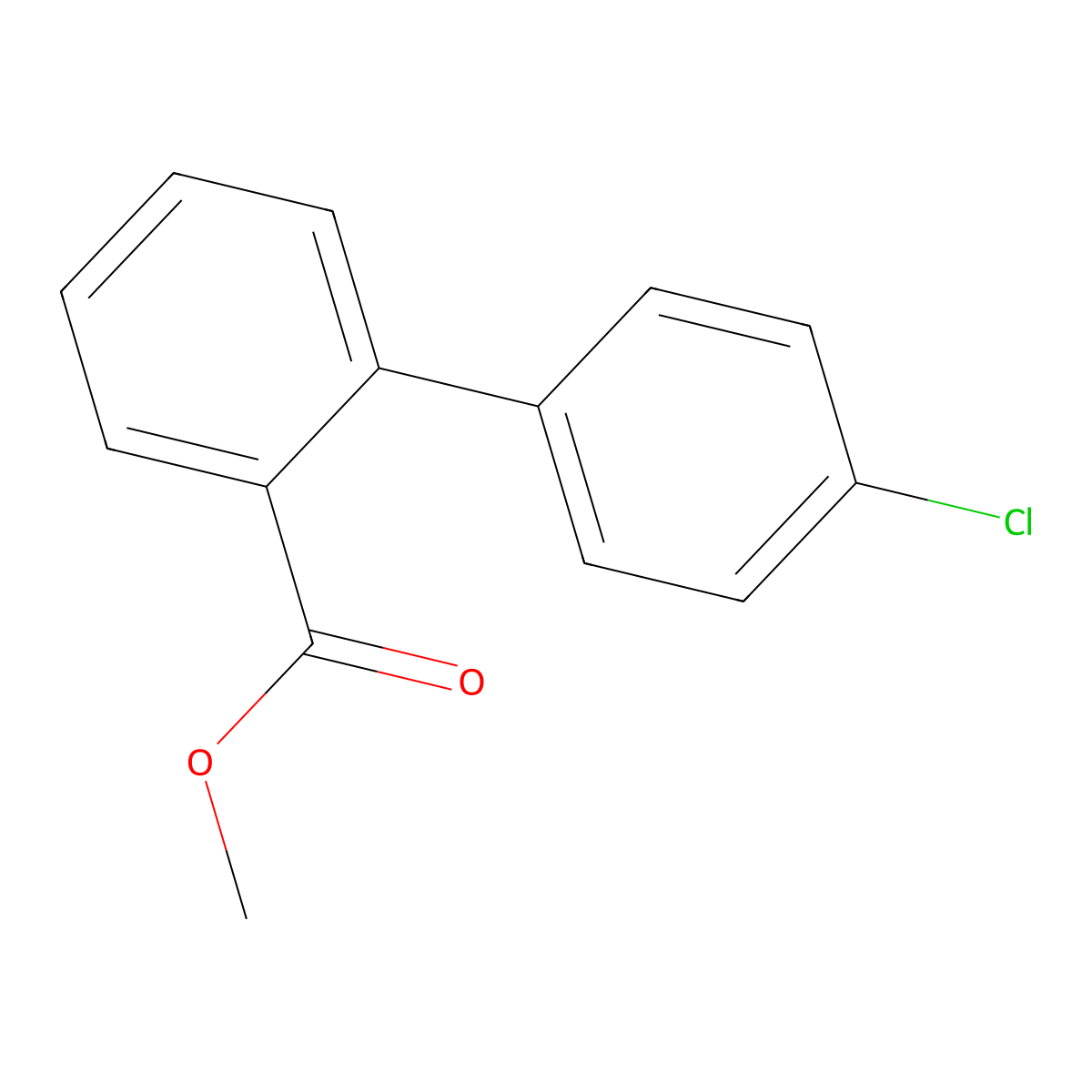 Methyl 2-(4-chlorophenyl)benzoate molecular structure, CAS 17103-28-5