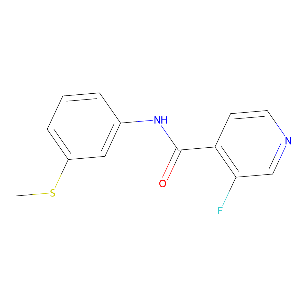 3-fluoro-N-[3-(methylsulfanyl)phenyl]pyridine-4-carboxamide molecular structure, CAS 1710317-57-9