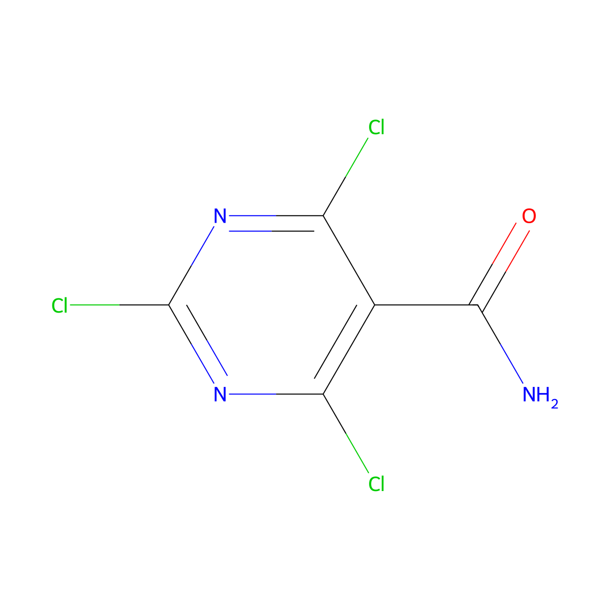 2,4,6-Trichloropyrimidine-5-carboxamide molecular structure, CAS 1710340-83-2