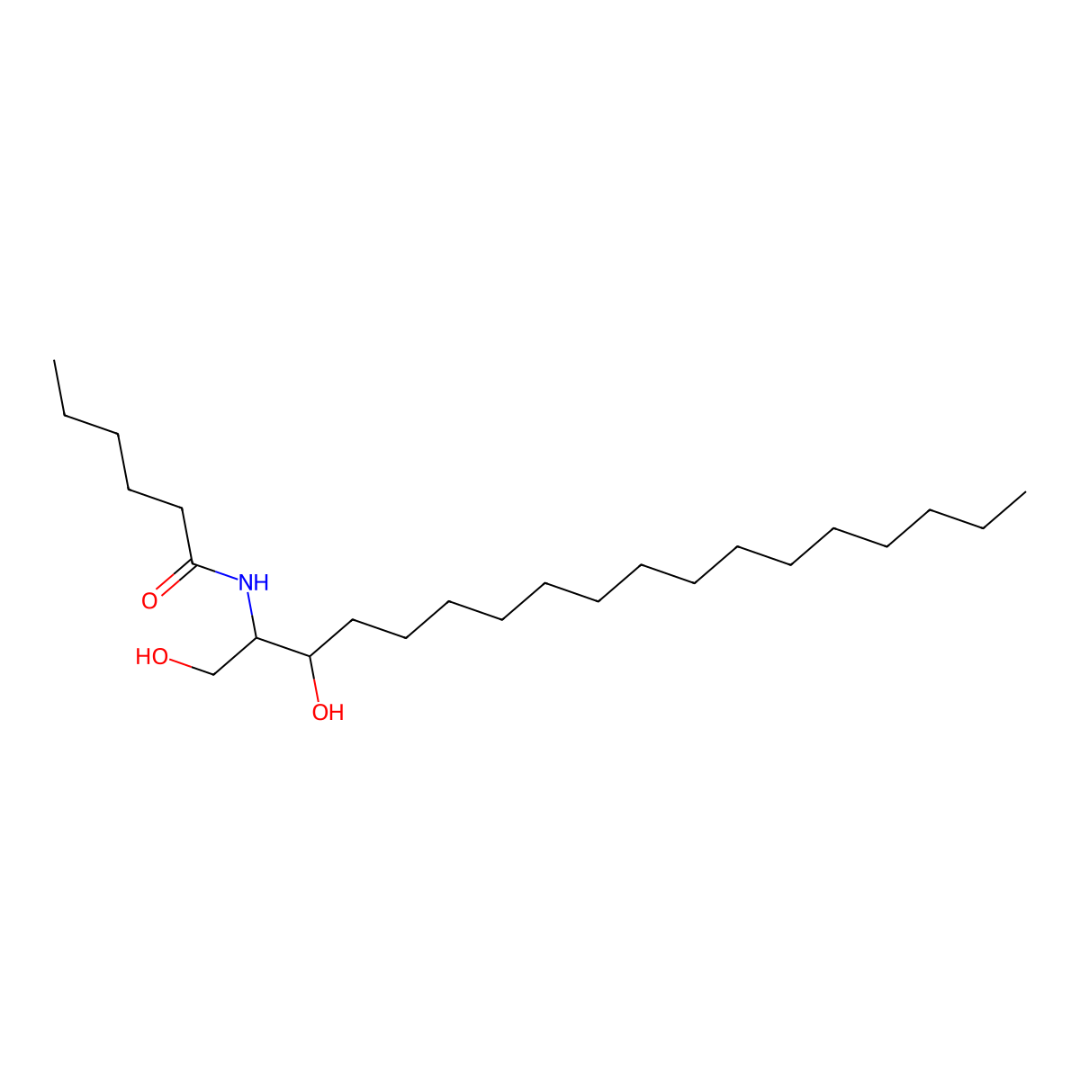 N-[(2S,3R)-1,3-dihydroxyoctadecan-2-yl]hexanamide molecular structure, CAS 171039-13-7
