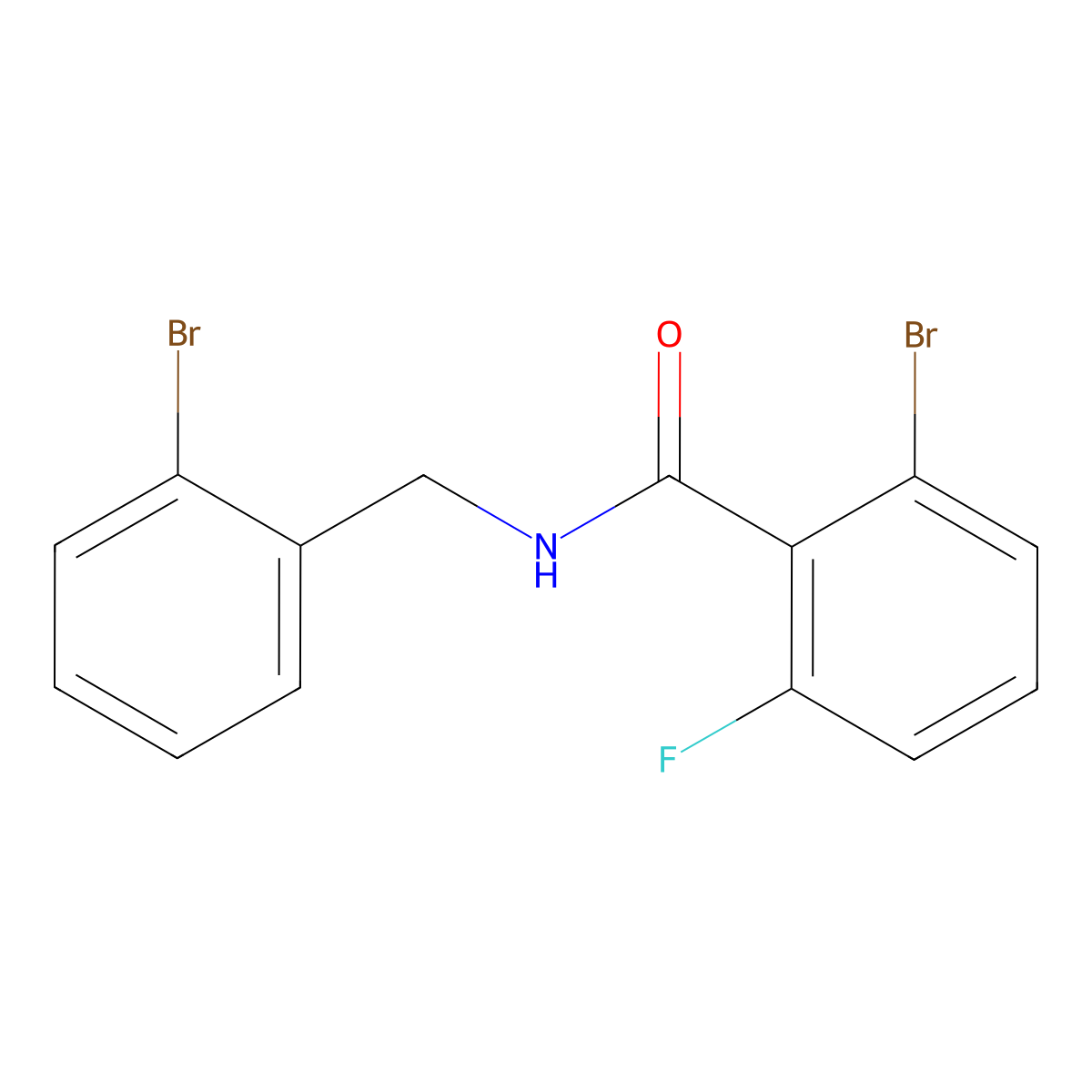 2-Bromo-N-[(2-bromophenyl)methyl]-6-fluorobenzamide molecular structure, CAS 1710409-93-0