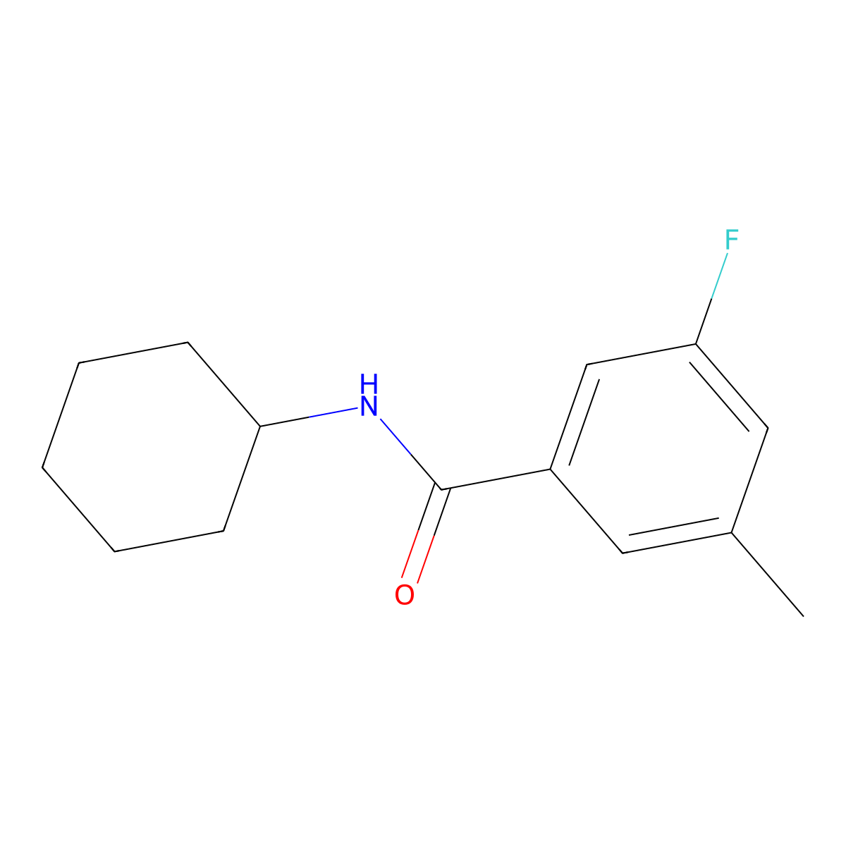 N-cyclohexyl-3-fluoro-5-methylbenzamide molecular structure, CAS 1710413-49-2