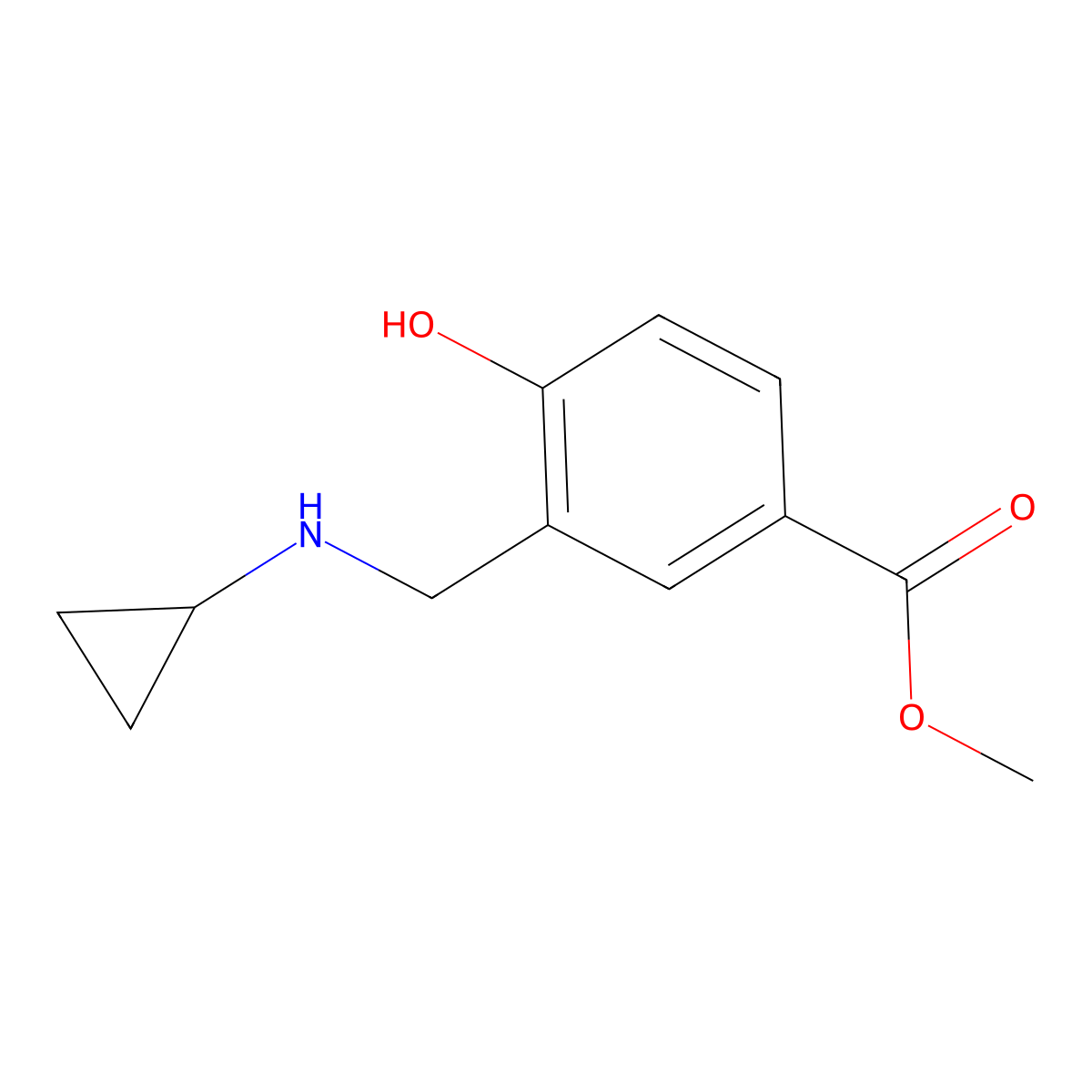 Methyl 3-[(cyclopropylamino)methyl]-4-hydroxybenzoate molecular structure, CAS 1710471-69-4