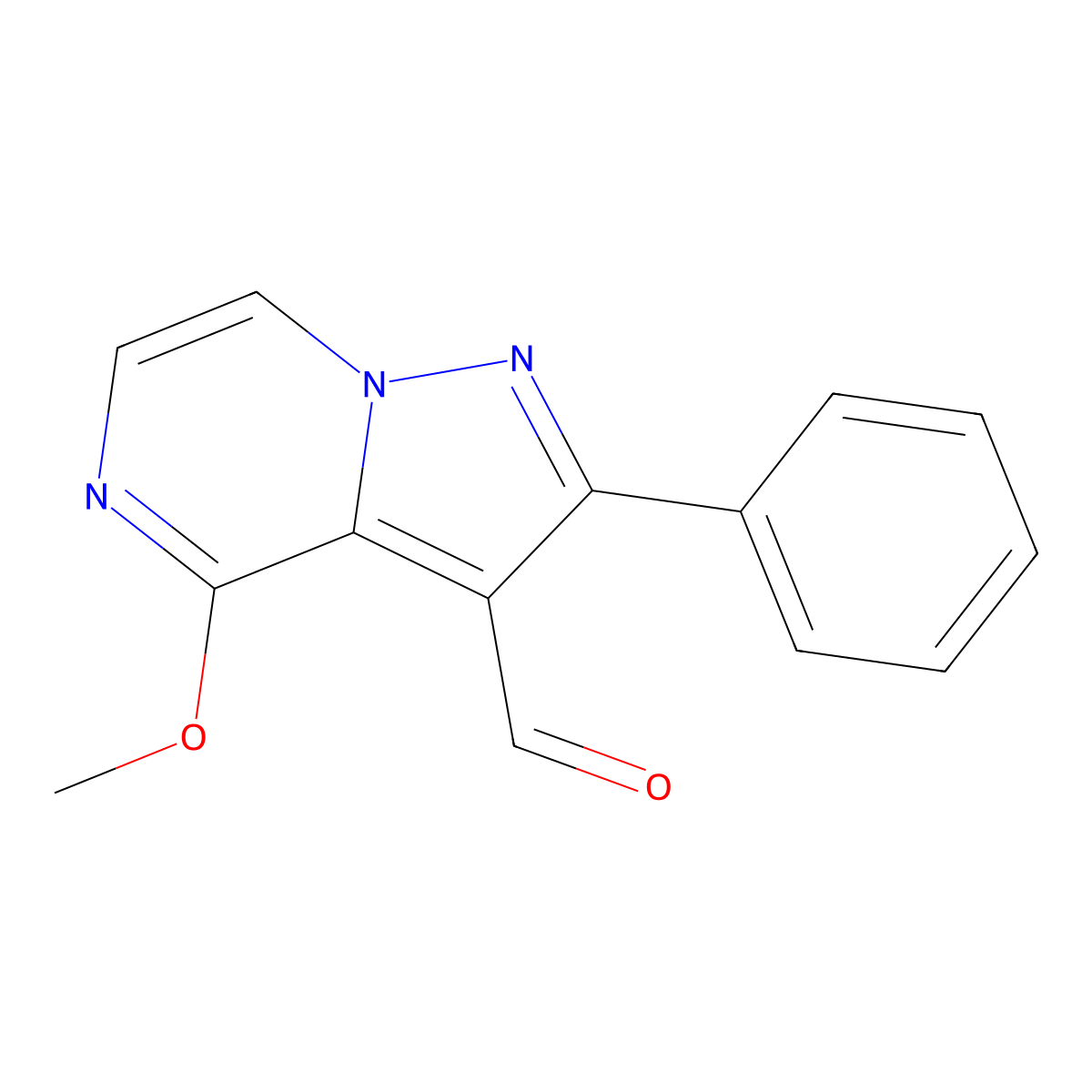 4-Methoxy-2-phenylpyrazolo[1,5-a]pyrazine-3-carbaldehyde molecular structure, CAS 1710471-87-6