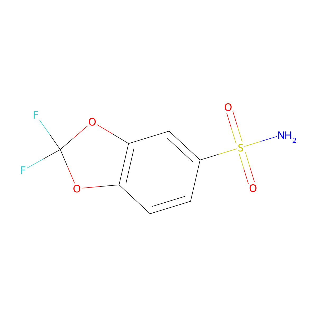 2,2-Difluoro-1,3-dioxaindane-5-sulfonamide molecular structure, CAS 1710471-90-1