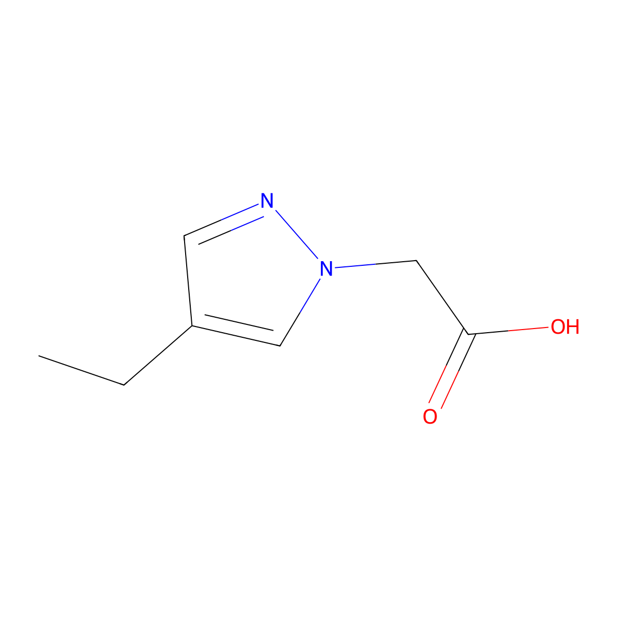2-(4-ethyl-1H-pyrazol-1-yl)acetic acid molecular structure, CAS 1710472-05-1