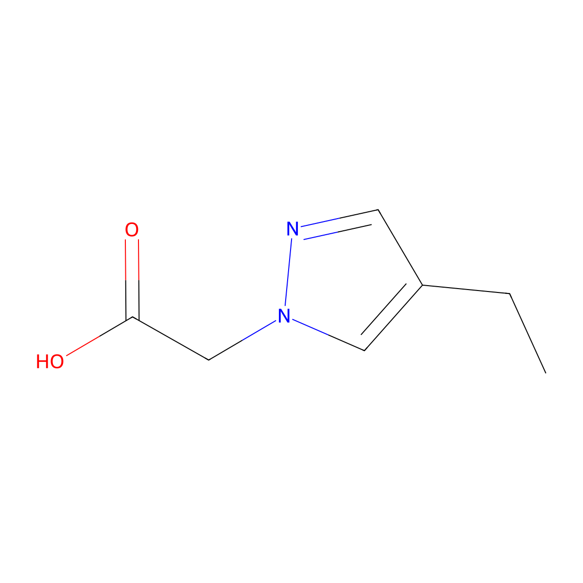 2-(4-ethyl-1H-pyrazol-1-yl)acetic acid molecular structure, CAS 1710472-05-1