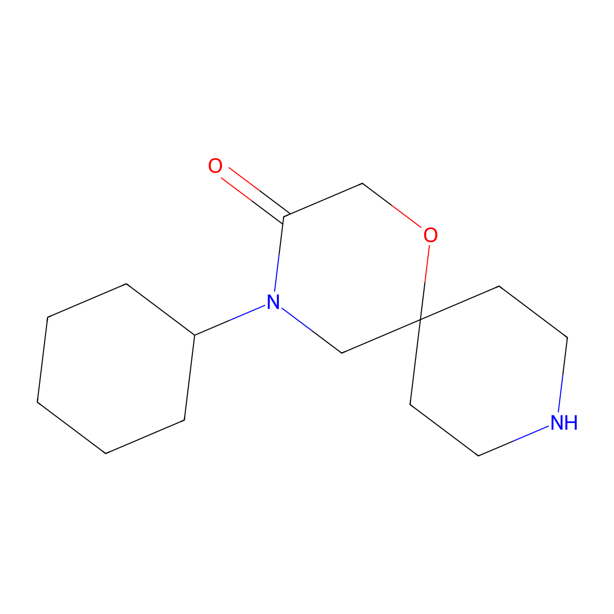 4-Cyclohexyl-1-oxa-4,9-diazaspiro[5.5]undecan-3-one molecular structure, CAS 1710472-15-3