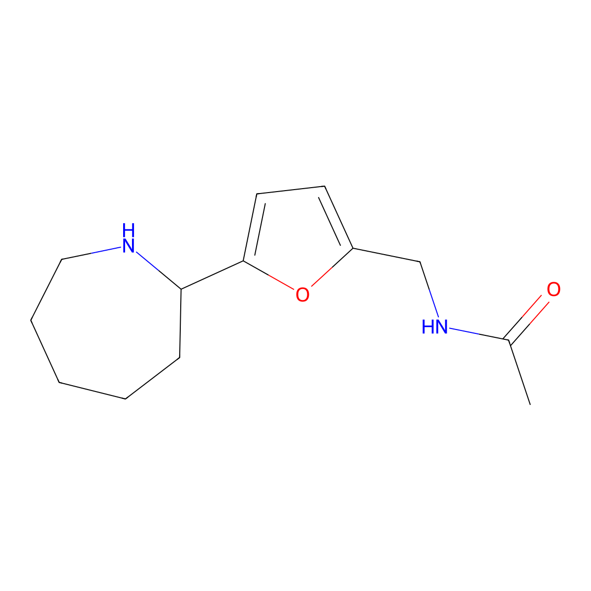 N-((5-(Azepan-2-yl)furan-2-yl)methyl)acetamide molecular structure, CAS 1710472-40-4