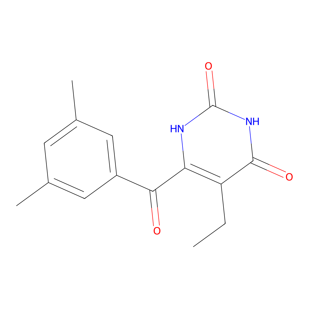 6-(3,5-dimethylbenzoyl)-5-ethylpyrimidine-2,4(1H,3H)-dione molecular structure, CAS 171048-67-2