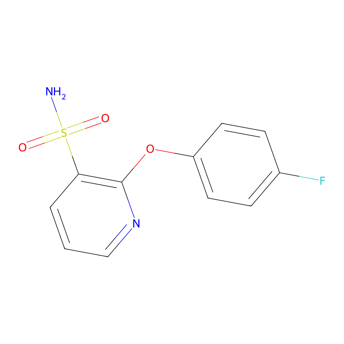2-(4-Fluorophenoxy)pyridine-3-sulfonamide molecular structure, CAS 1710483-49-0