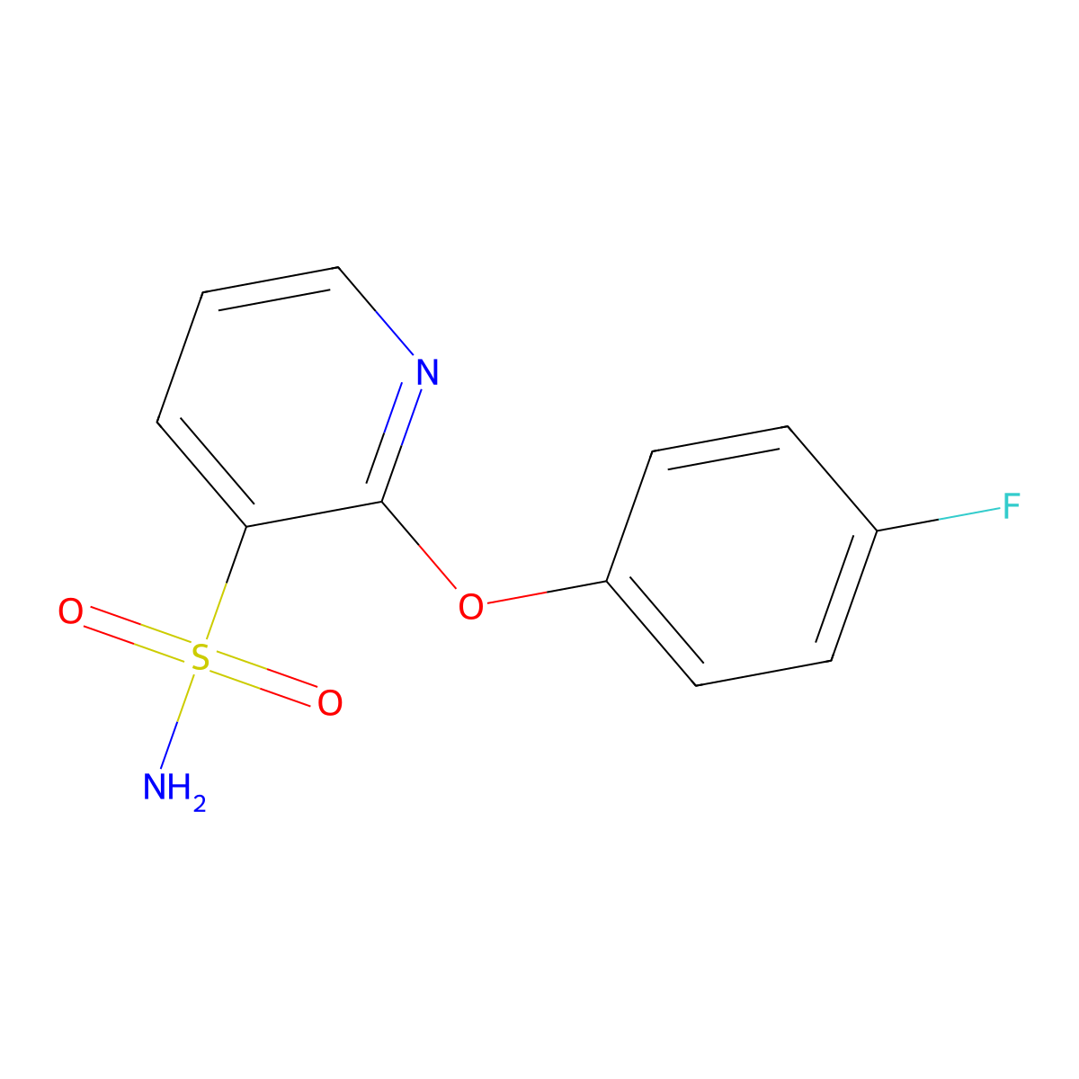2-(4-Fluorophenoxy)pyridine-3-sulfonamide molecular structure, CAS 1710483-49-0