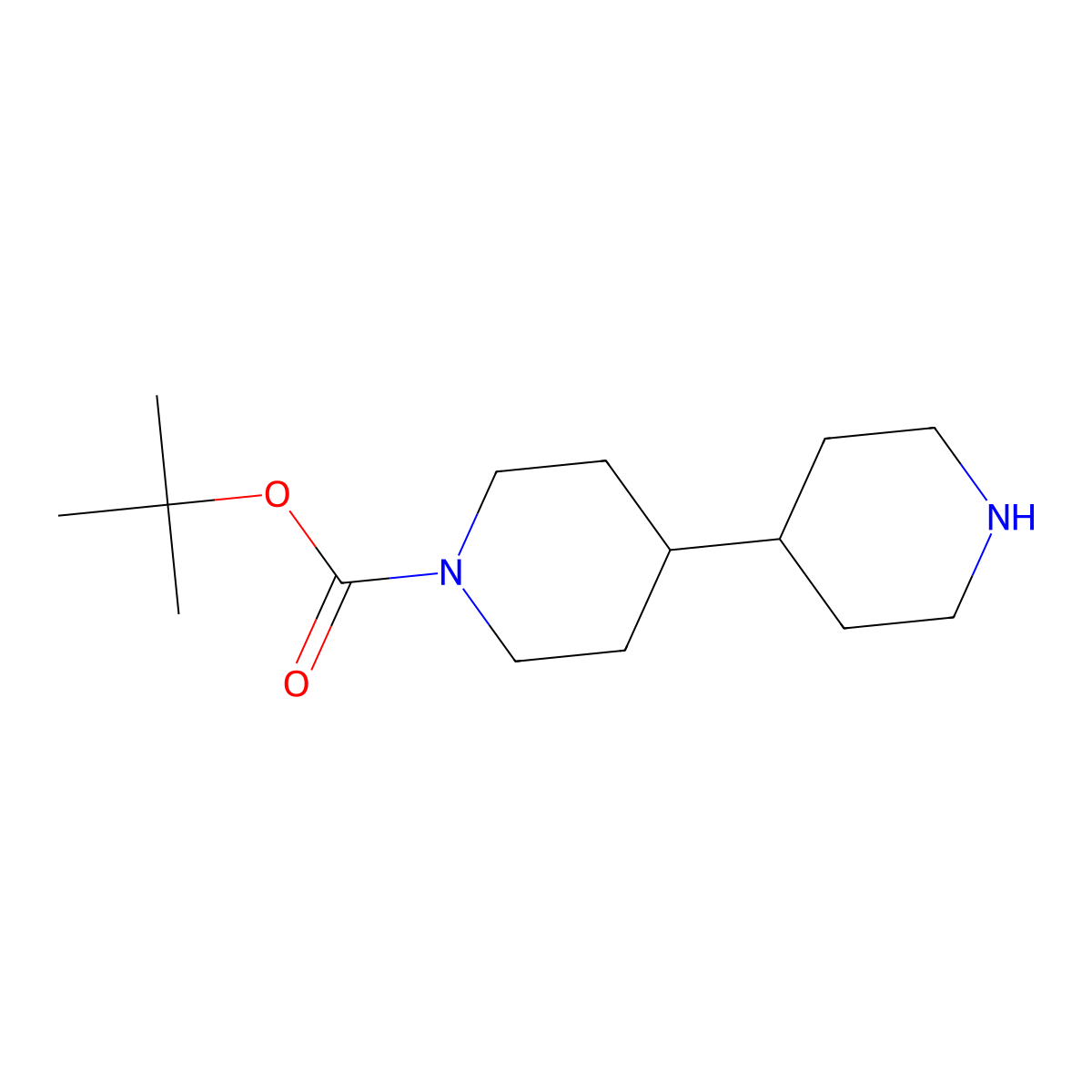 4,4'-Bipiperidine, 1-boc protected molecular structure, CAS 171049-35-7