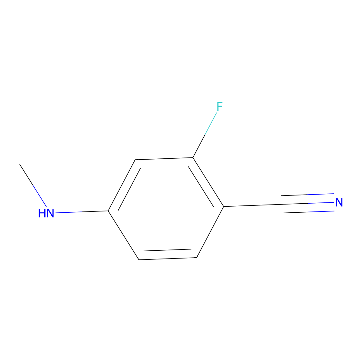 2-Fluoro-4-(methylamino)benzonitrile molecular structure, CAS 171049-40-4