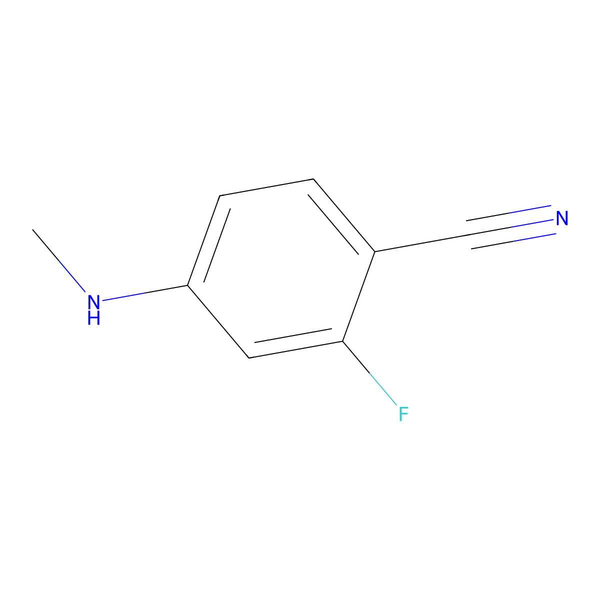 2-Fluoro-4-(methylamino)benzonitrile molecular structure, CAS 171049-40-4