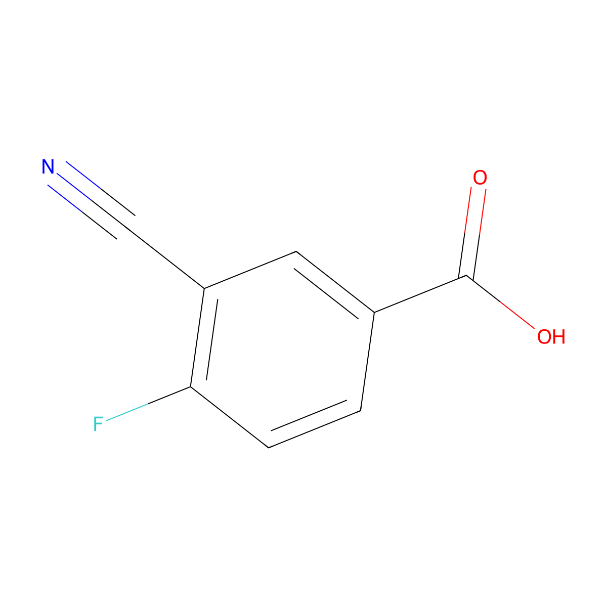3-Cyano-4-fluorobenzoic acid molecular structure, CAS 171050-06-9