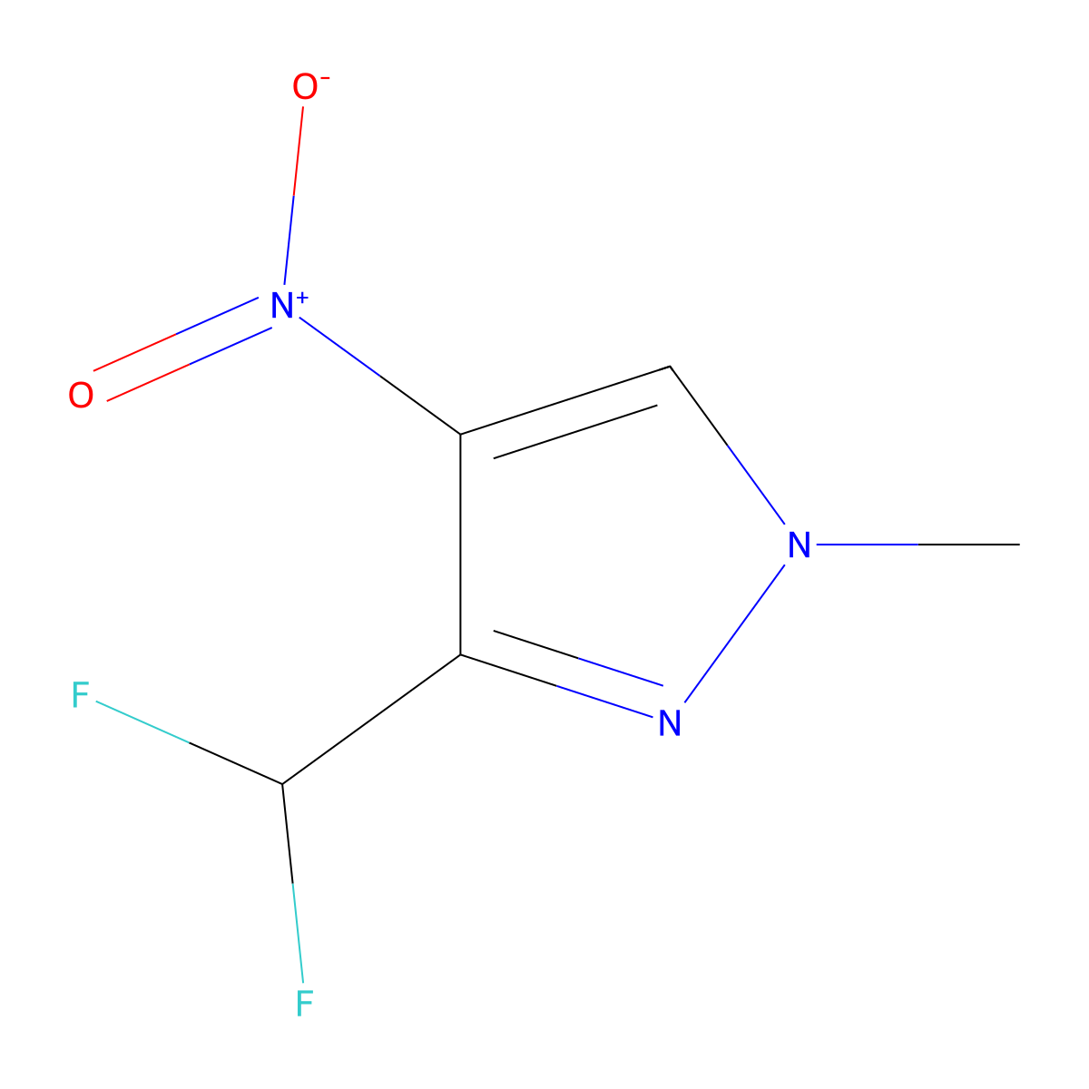 3-(Difluoromethyl)-1-methyl-4-nitro-1H-pyrazole molecular structure, CAS 1710554-45-2