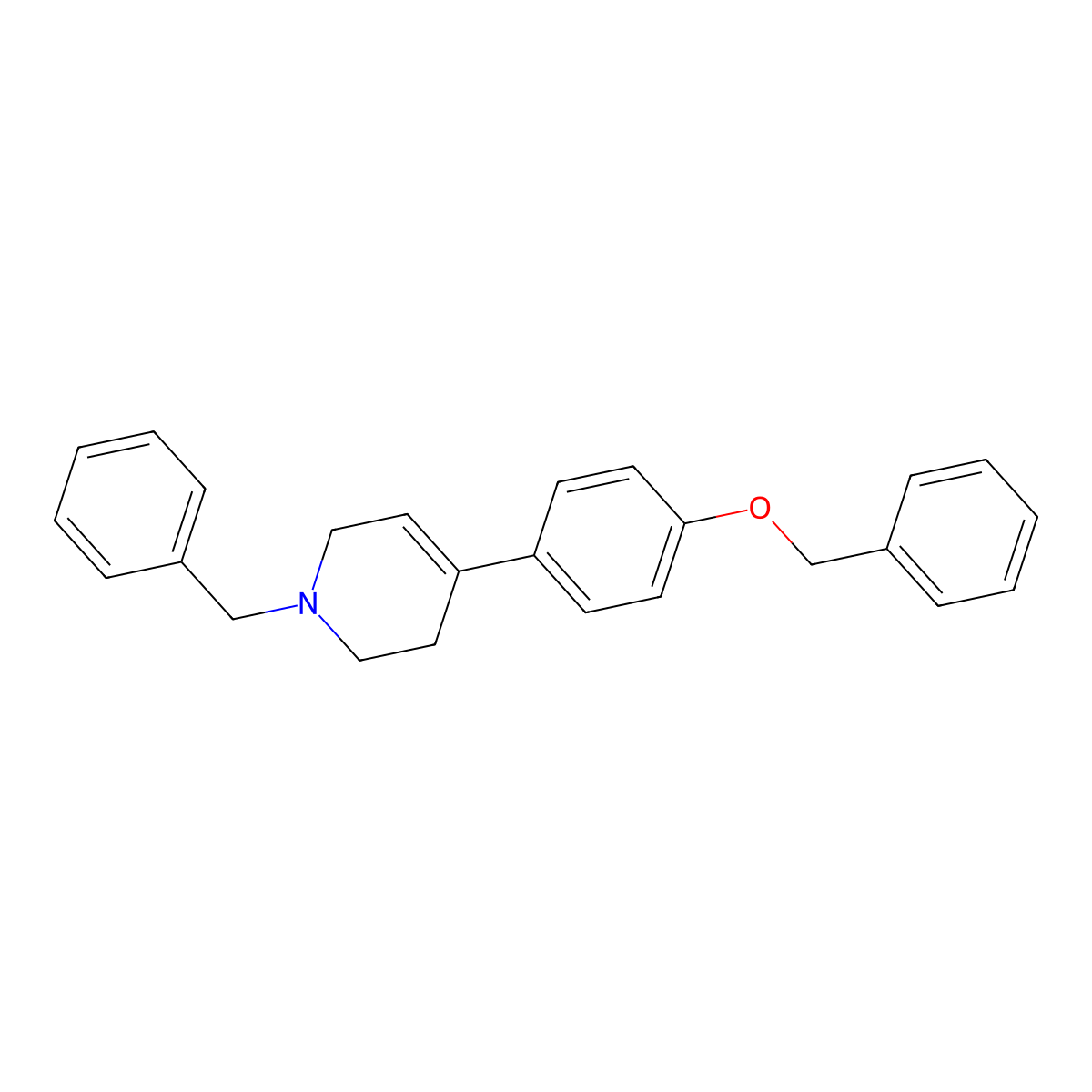 1,2,3,6-Tetrahydro-4-[4-(phenylmethoxy)phenyl]-1-(phenylmethyl)pyridine molecular structure, CAS 171056-33-0