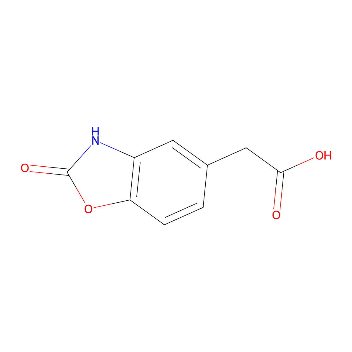 2-(2-Oxo-2,3-dihydro-1,3-benzoxazol-5-yl)acetic acid molecular structure, CAS 171056-70-5