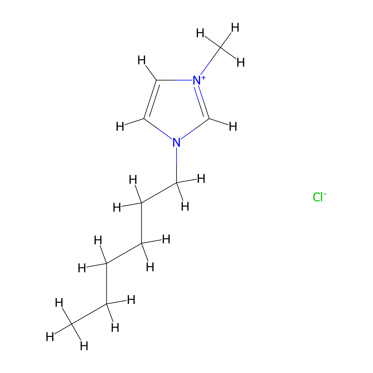 1-Hexyl-3-methylimidazolium chloride molecular structure, CAS 171058-17-6