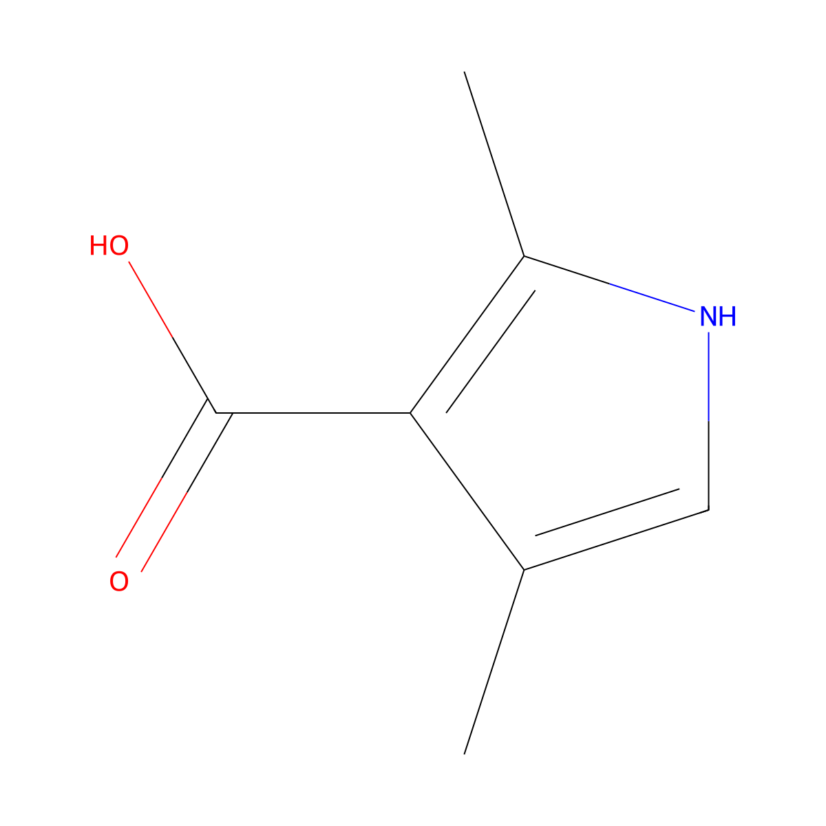 2,4-Dimethyl-1H-pyrrole-3-carboxylic acid molecular structure, CAS 17106-13-7