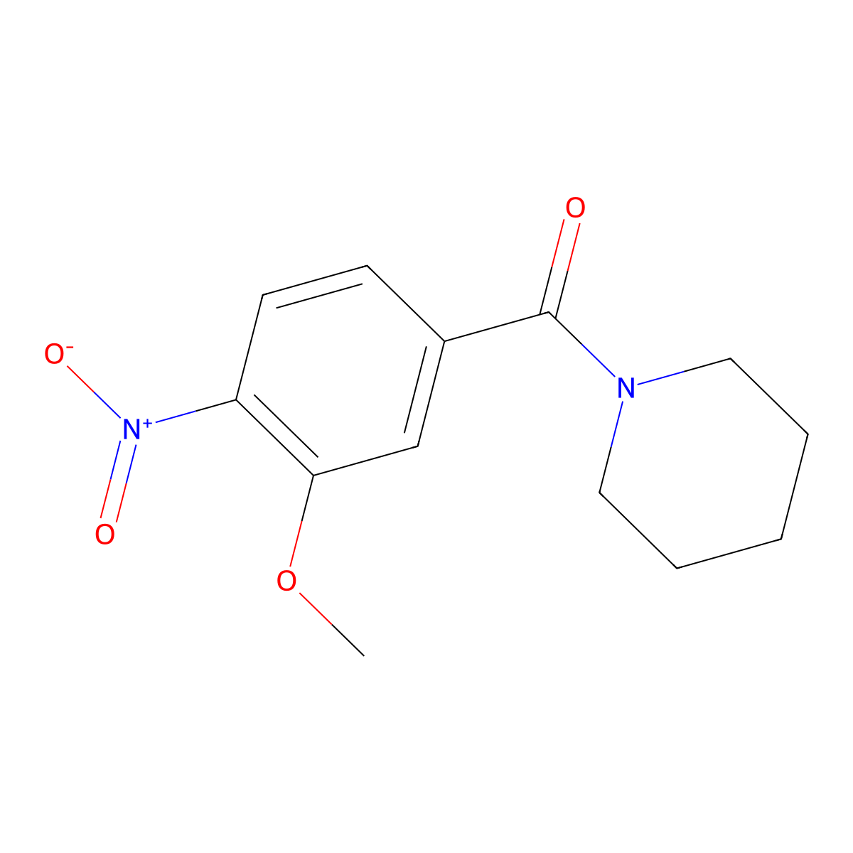 1-[(3-Methoxy-4-nitrophenyl)carbonyl]piperidine molecular structure, CAS 1710603-46-5