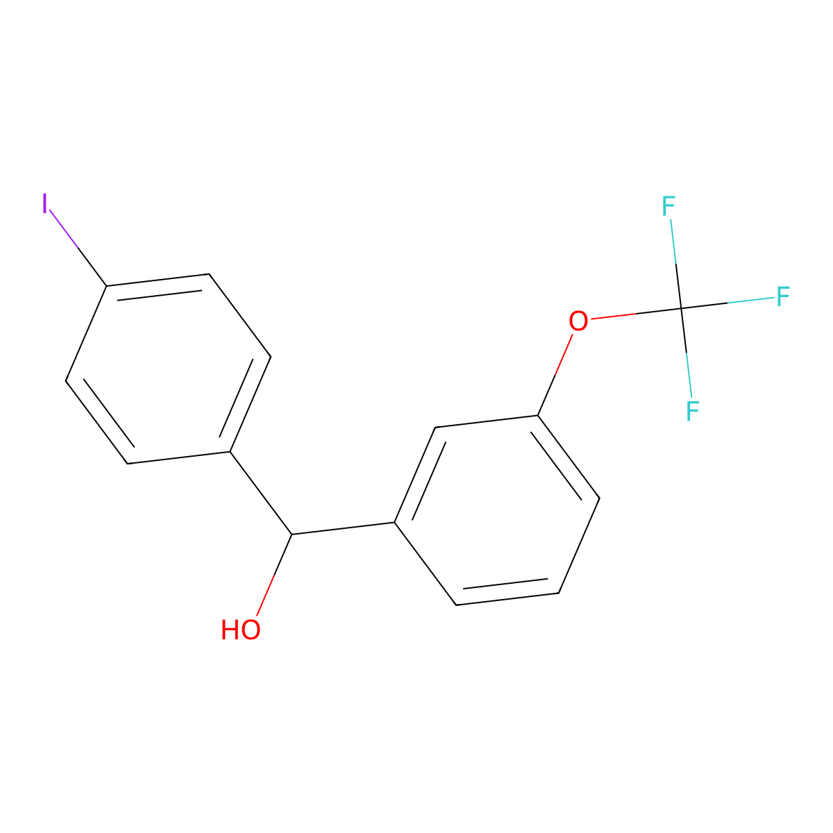 alpha-(4-Iodophenyl)-3-(trifluoromethoxy)benZenemethanol molecular structure, CAS 1710611-51-0