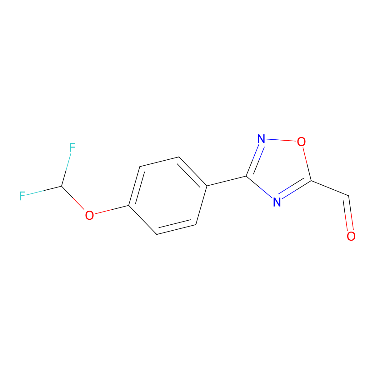3-(4-(Difluoromethoxy)phenyl)-1,2,4-oxadiazole-5-carbaldehyde molecular structure, CAS 1710644-01-1