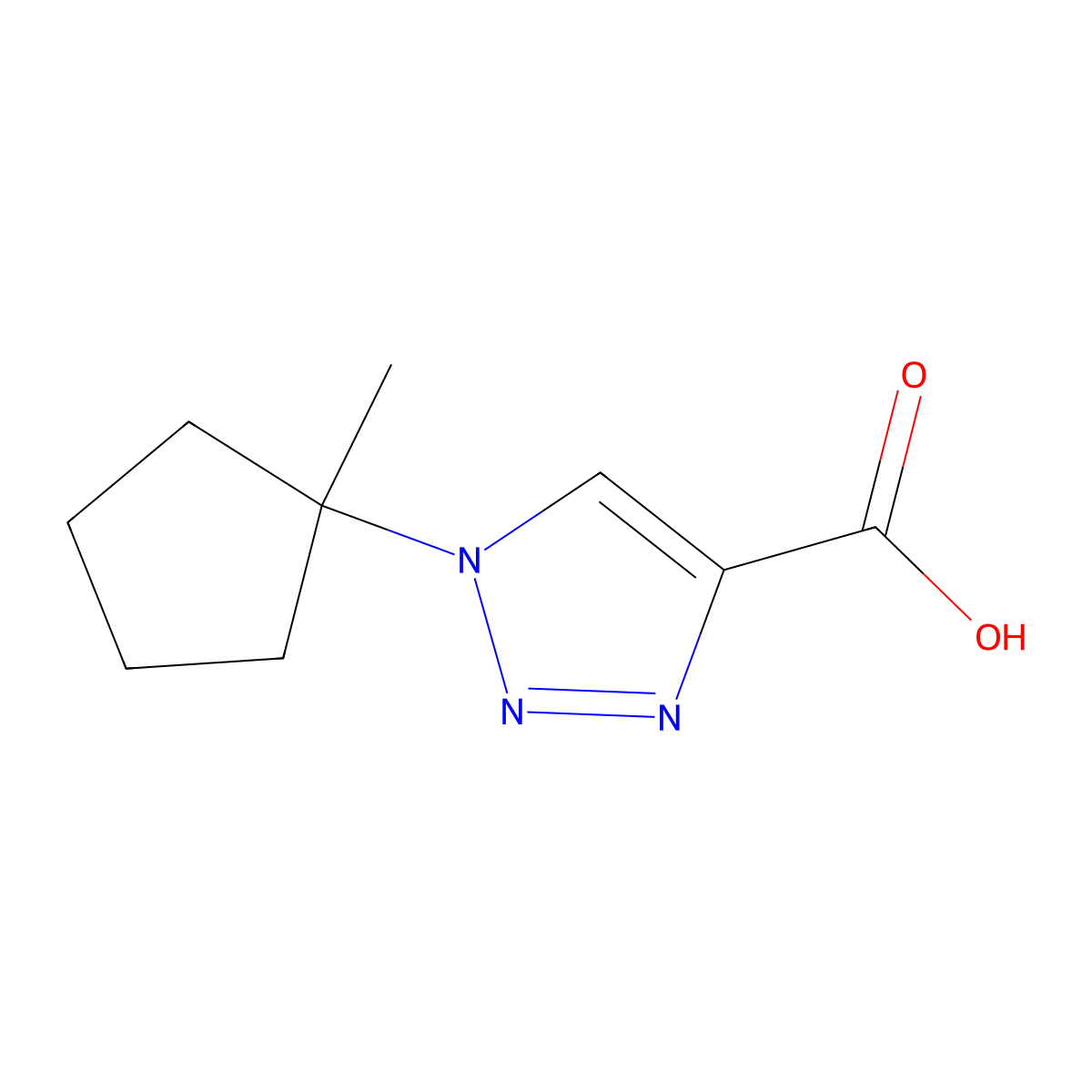 1-(1-Methylcyclopentyl)-1H-1,2,3-triazole-4-carboxylic acid molecular structure, CAS 1710661-13-4