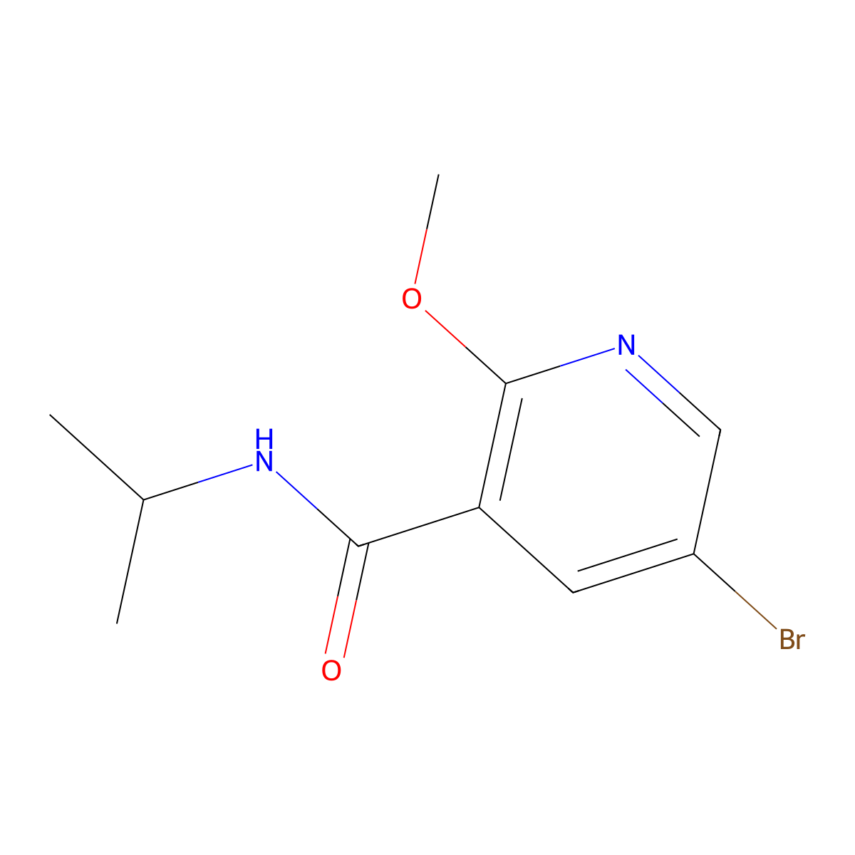 5-Bromo-N-isopropyl-2-methoxynicotinamide molecular structure, CAS 1710661-23-6