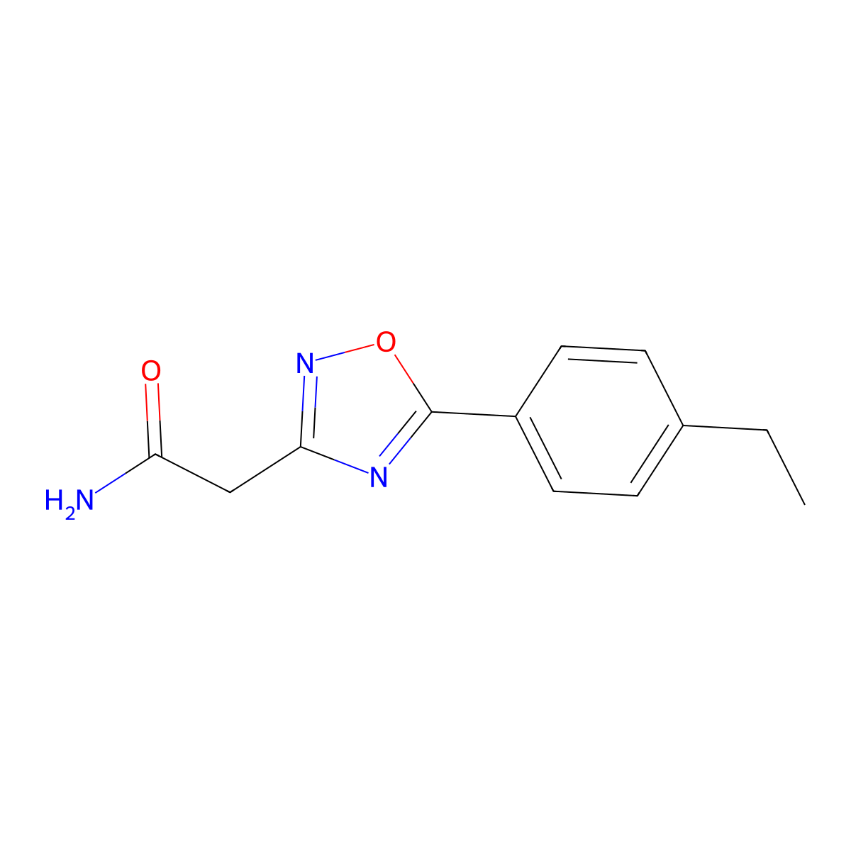 2-(5-(4-Ethylphenyl)-1,2,4-oxadiazol-3-yl)acetamide molecular structure, CAS 1710661-69-0