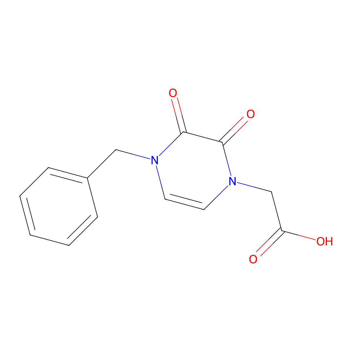 2-(4-Benzyl-2,3-dioxo-3,4-dihydropyrazin-1(2H)-yl)acetic acid molecular structure, CAS 1710674-56-8