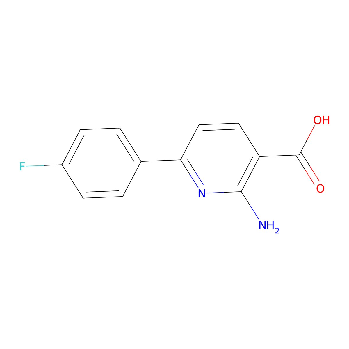 2-Amino-6-(4-fluorophenyl)nicotinic acid molecular structure, CAS 1710675-18-5