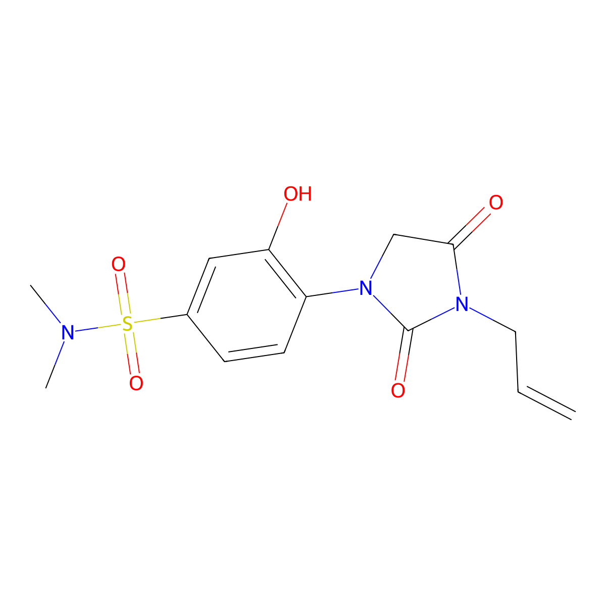 4-(3-Allyl-2,4-dioxoimidazolidin-1-yl)-3-hydroxy-N,N-dimethylbenzenesulfonamide molecular structure, CAS 1710695-37-6