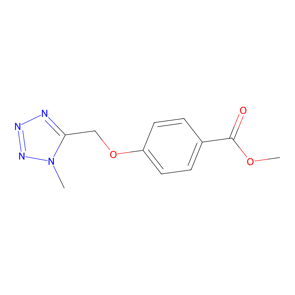 methyl 4-[(1-methyl-1H-1,2,3,4-tetrazol-5-yl)methoxy]benzoate molecular structure, CAS 1710695-42-3