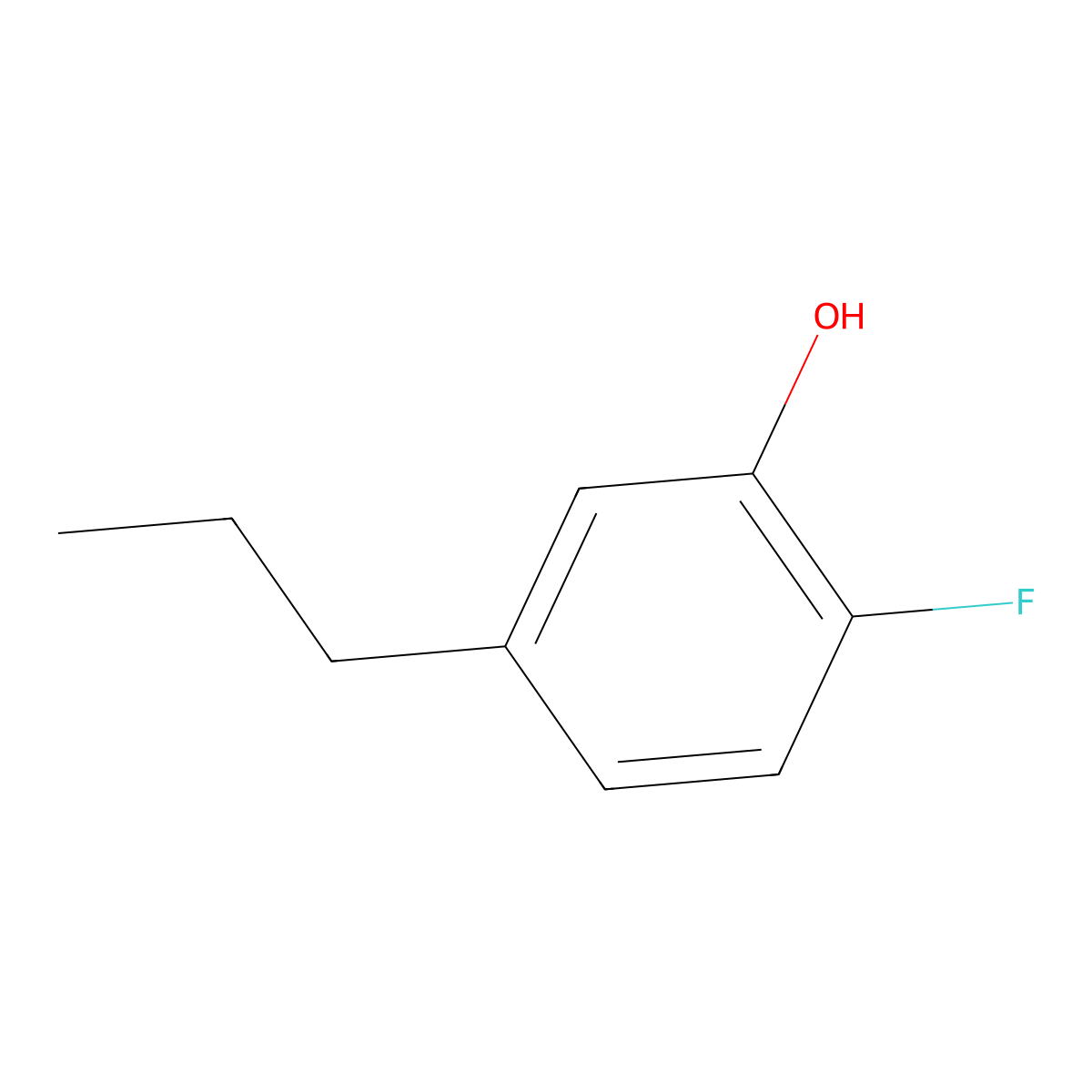 2-Fluoro-5-propylphenol molecular structure, CAS 1710696-01-7