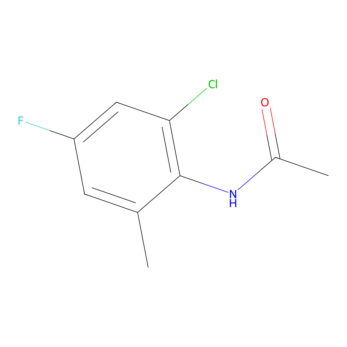 N-(2-Chloro-4-fluoro-6-methylphenyl)acetamide molecular structure, CAS 1710696-26-6