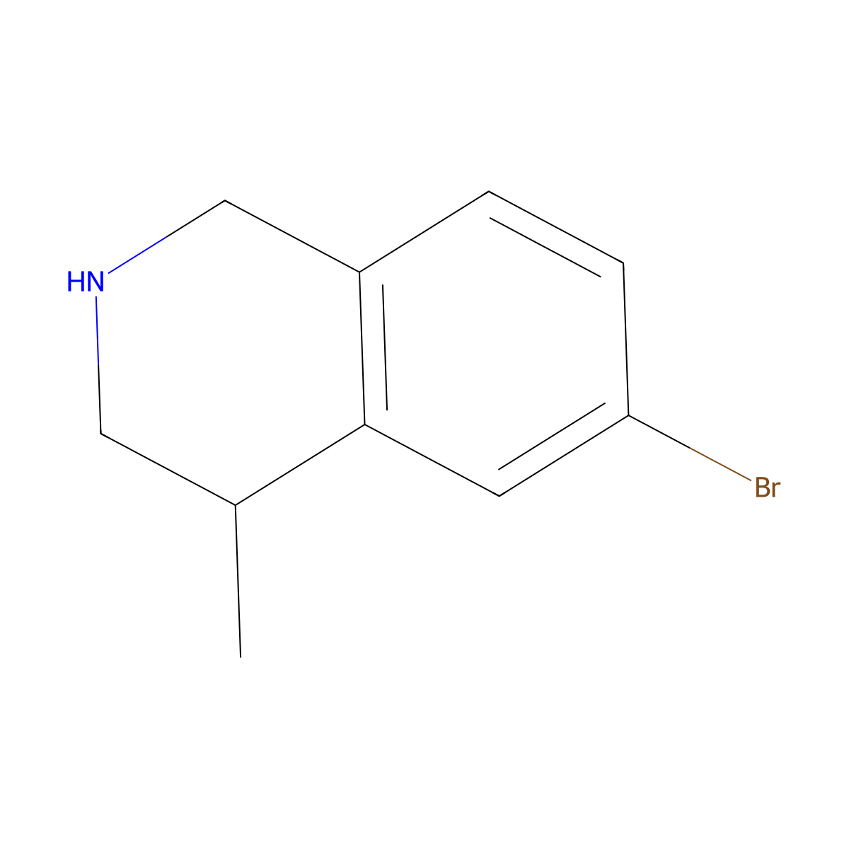 6-Bromo-4-methyl-1,2,3,4-tetrahydro-isoquinoline molecular structure, CAS 1710696-27-7